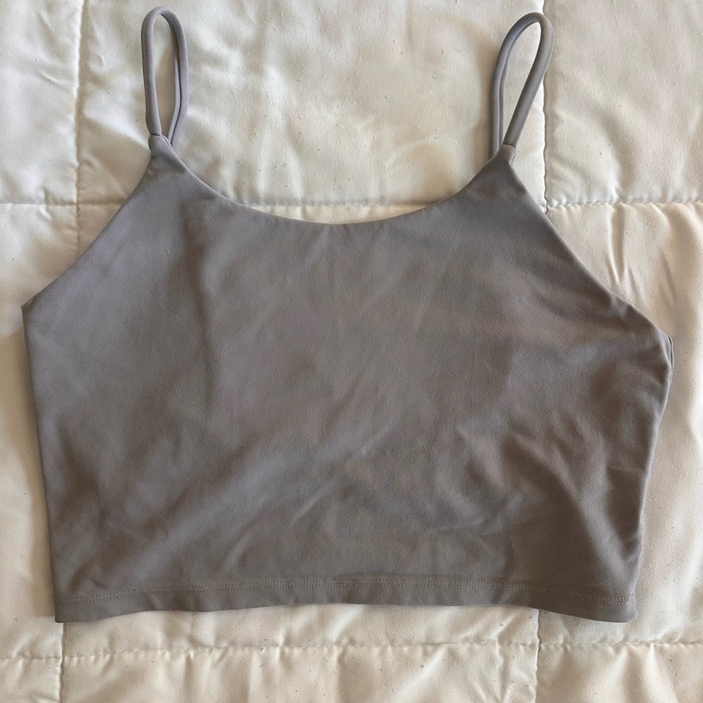 Gray Cropped Tank Top